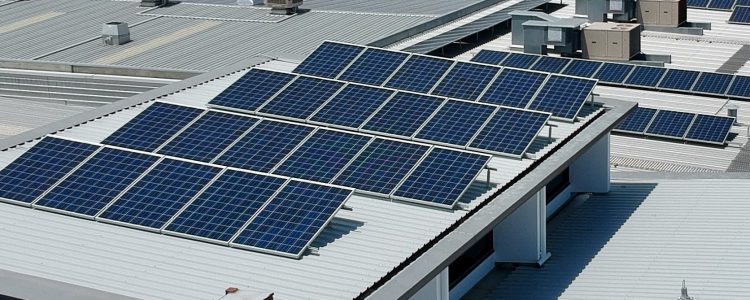 solar panels on the roof of a building